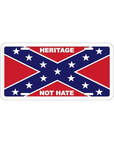 Confederate Battle Flag Heritage Not Hate car tag